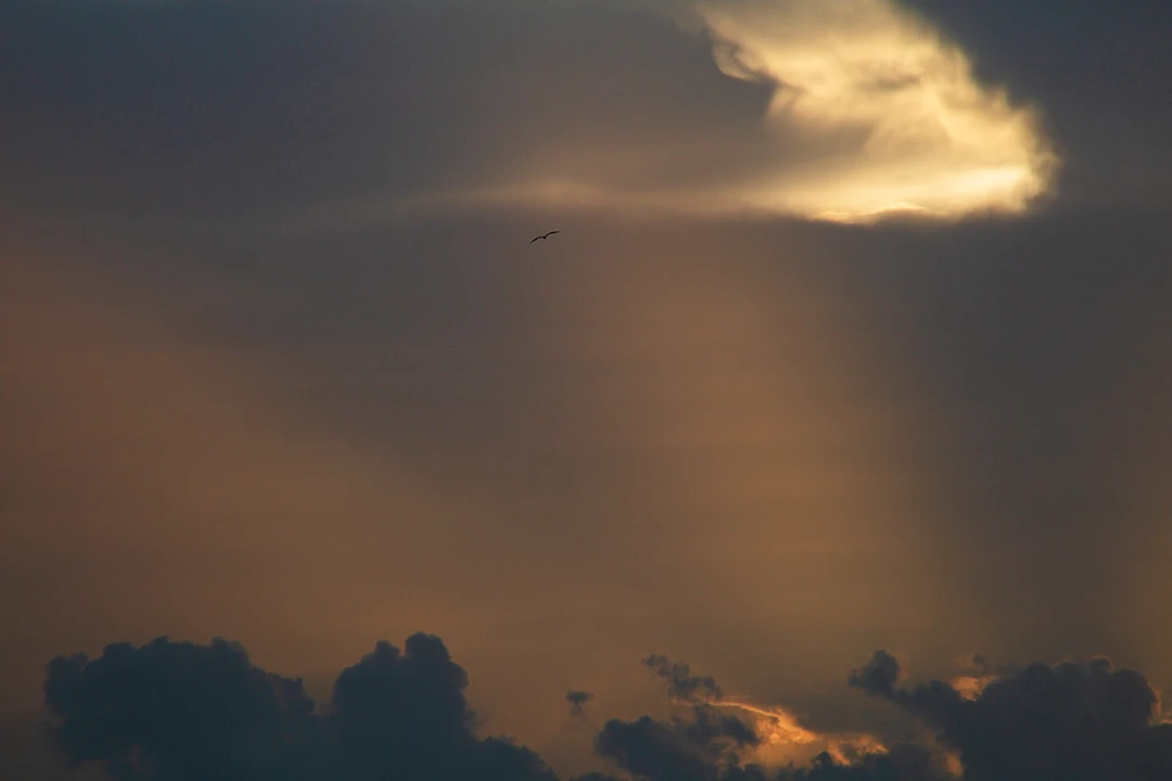 Serene sunset photography with large sun beams by Zephyr Ivanisi.